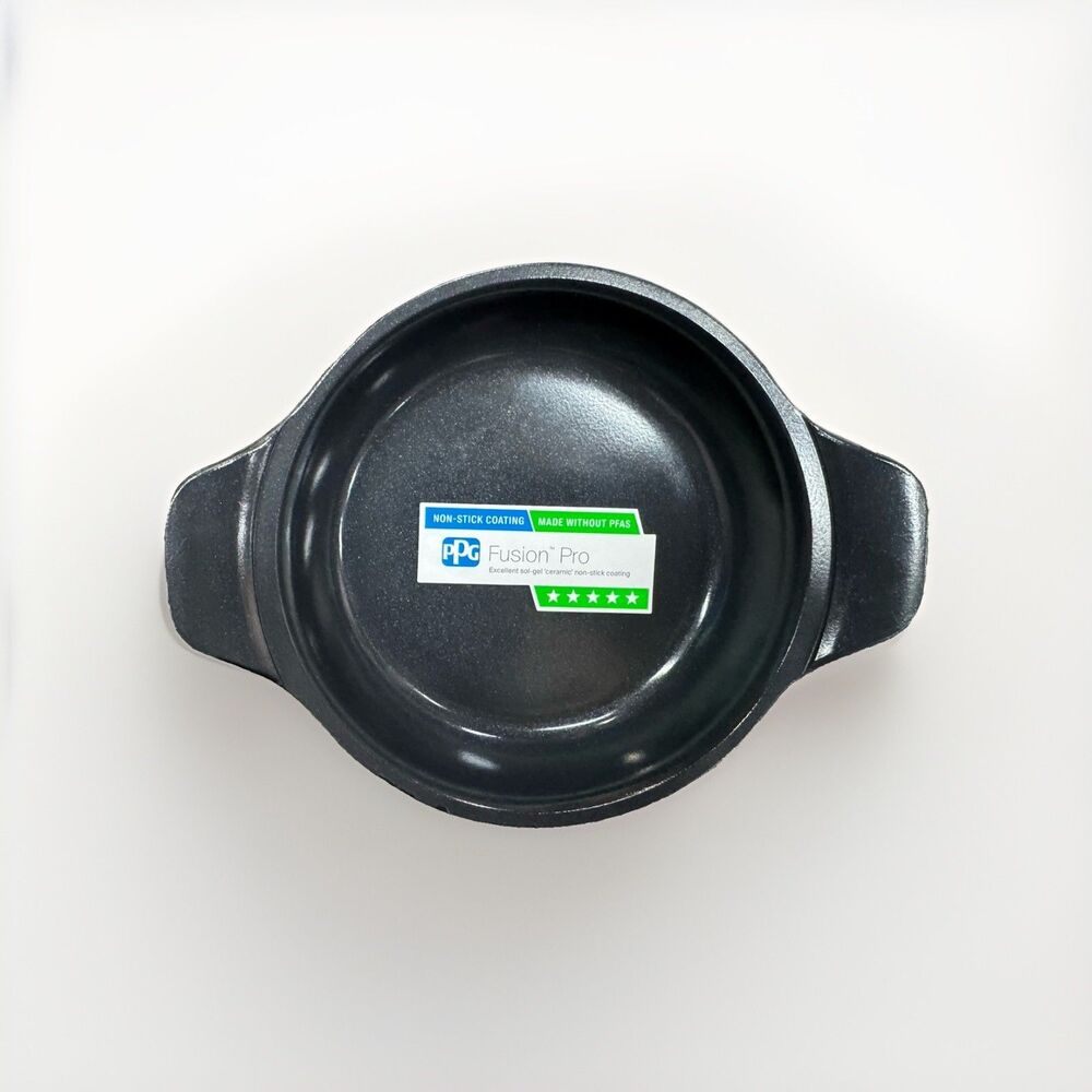 (A6) 10 oz Cast Aluminum Serving Dish PPG Fusion Pro Ceramic Nonstick NSF Black